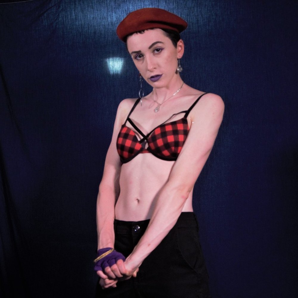 Check Board Plaid Bra Red and Black